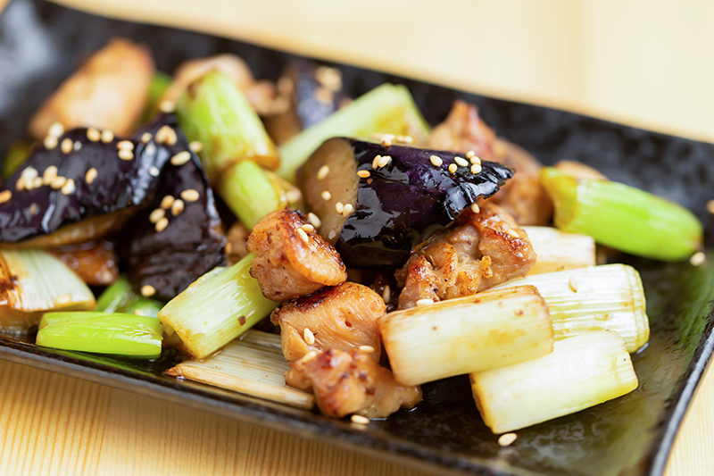 ナスと鳥肉炒め